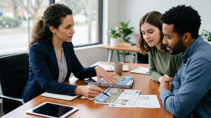 Advisor walking a couple through their options
